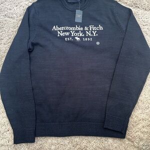 Abercrombie & Fitch Men's Dark Blue Crewneck Sweater